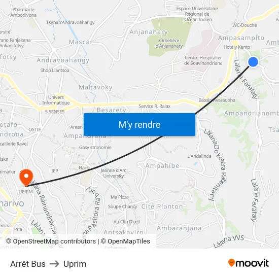 Arrêt Bus to Uprim map