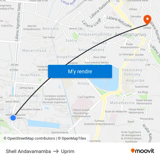 Shell Andavamamba to Uprim map