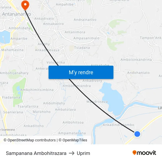 Sampanana Ambohitrazara to Uprim map