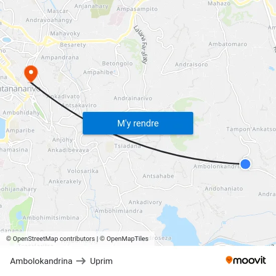 Ambolokandrina to Uprim map