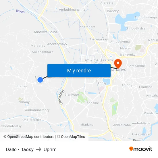 Dalle - Itaosy to Uprim map
