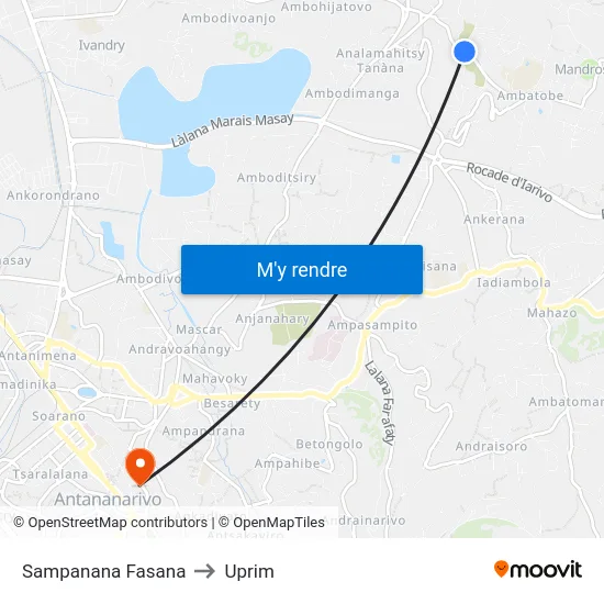 Sampanana Fasana to Uprim map
