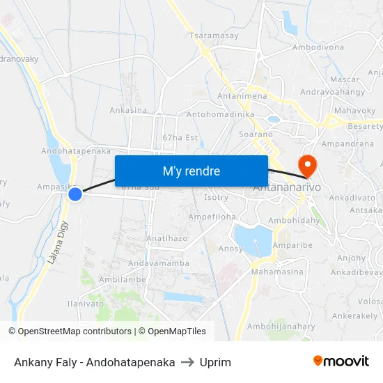 Ankany Faly - Andohatapenaka to Uprim map