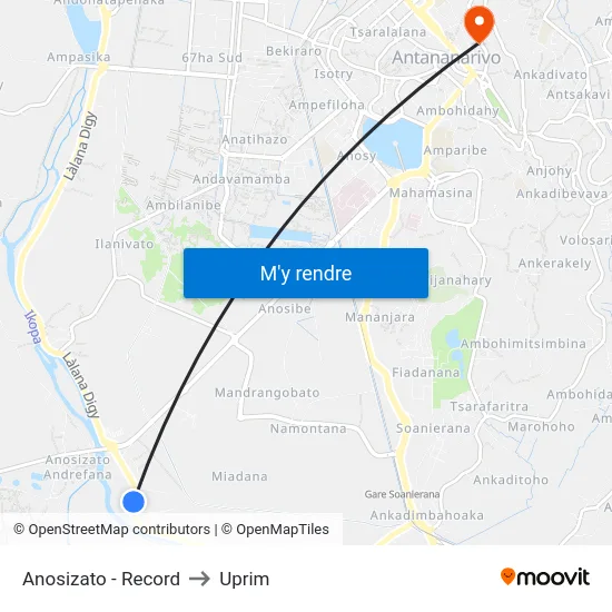 Anosizato - Record to Uprim map