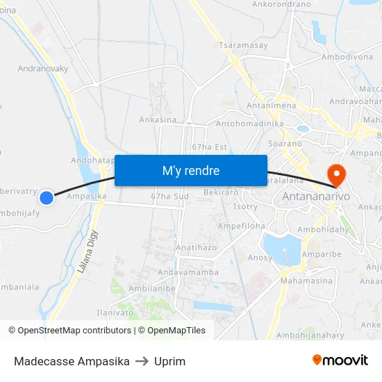 Madecasse Ampasika to Uprim map