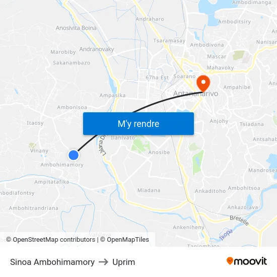 Sinoa Ambohimamory to Uprim map