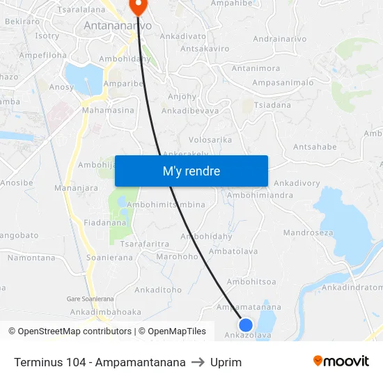 Terminus 104 - Ampamantanana to Uprim map