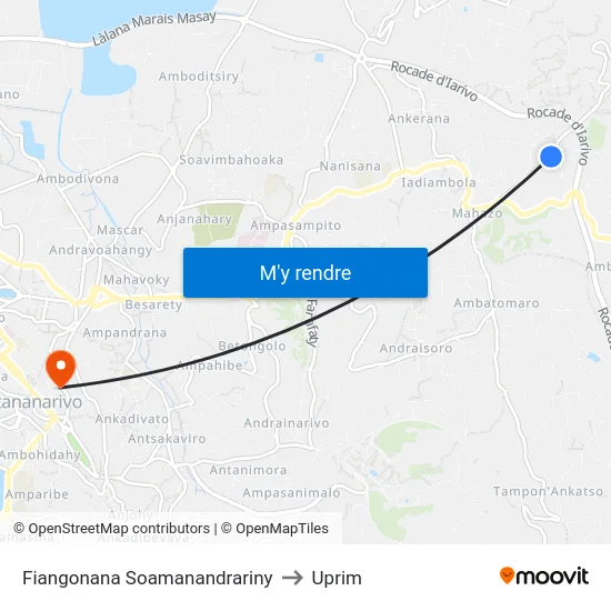 Fiangonana Soamanandrariny to Uprim map