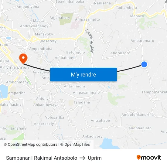Sampanan'I Rakimal Antsobolo to Uprim map