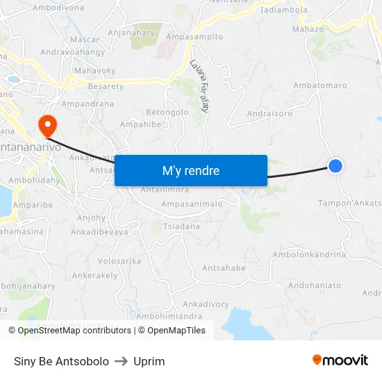 Siny Be Antsobolo to Uprim map