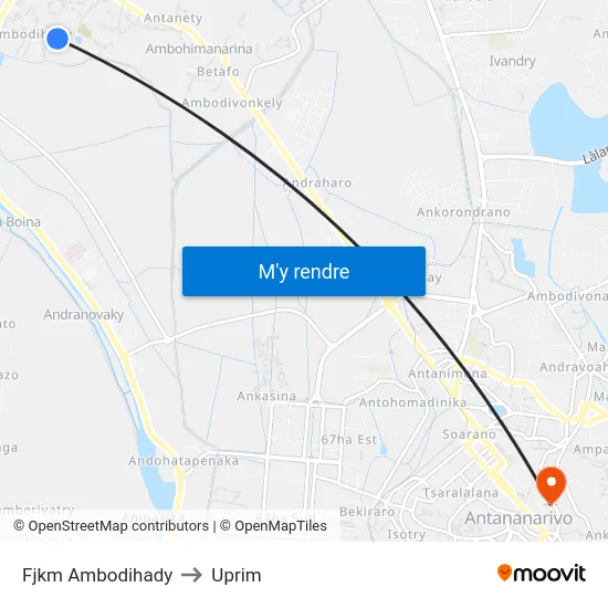 Fjkm Ambodihady to Uprim map