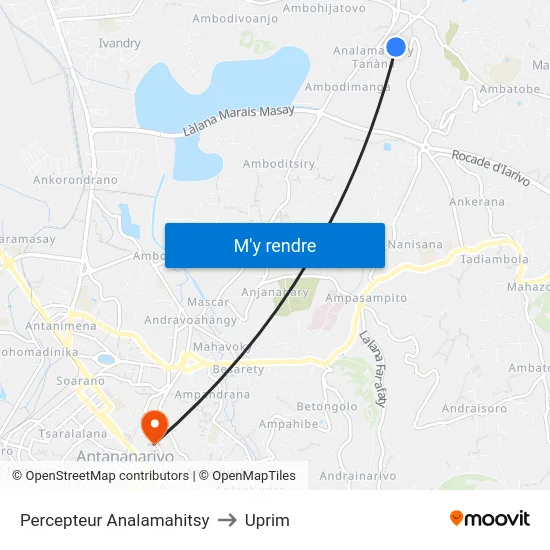 Percepteur Analamahitsy to Uprim map