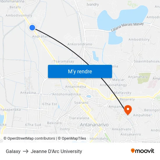 Galaxy to Jeanne D'Arc University map