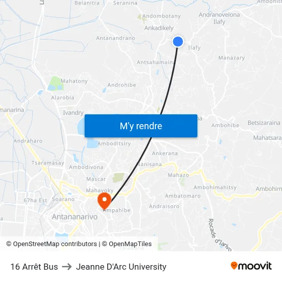 16 Arrêt Bus to Jeanne D'Arc University map