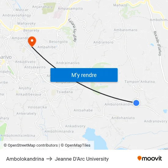 Ambolokandrina to Jeanne D'Arc University map
