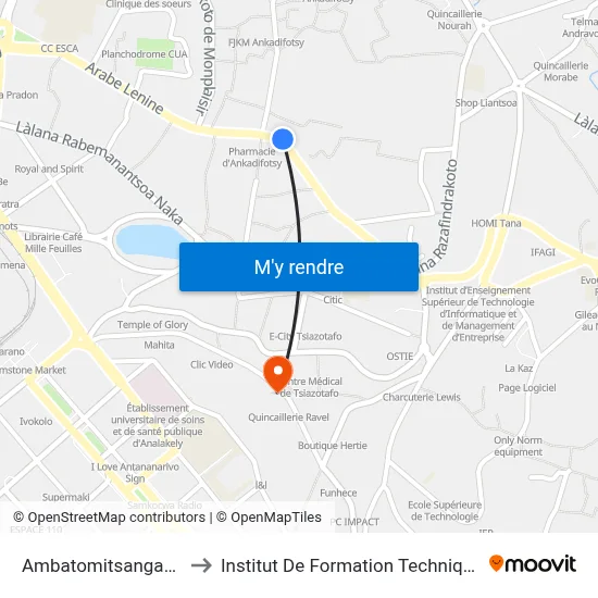 Ambatomitsangana to Institut De Formation Technique map