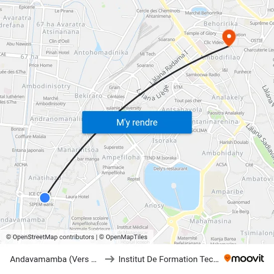 Andavamamba (Vers Anosy) to Institut De Formation Technique map