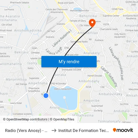 Radio (Vers Anosy) - Anosy to Institut De Formation Technique map