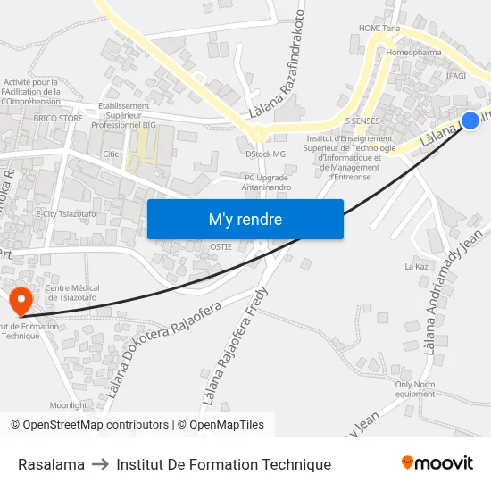 Rasalama to Institut De Formation Technique map