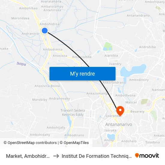 Market, Ambohidroa to Institut De Formation Technique map