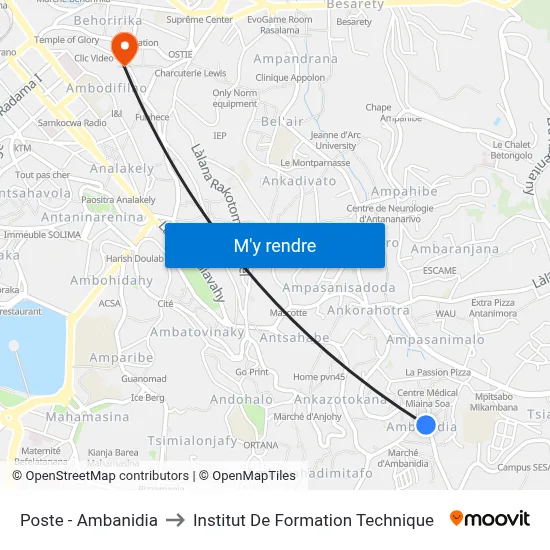Poste - Ambanidia to Institut De Formation Technique map