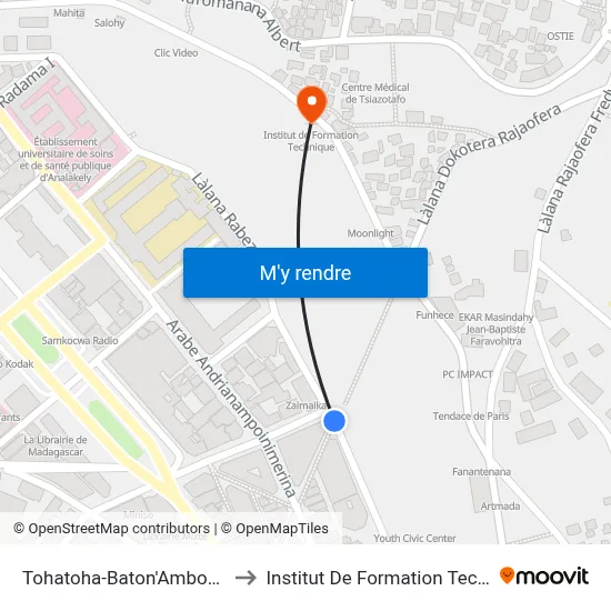 Tohatoha-Baton'Ambondrona to Institut De Formation Technique map