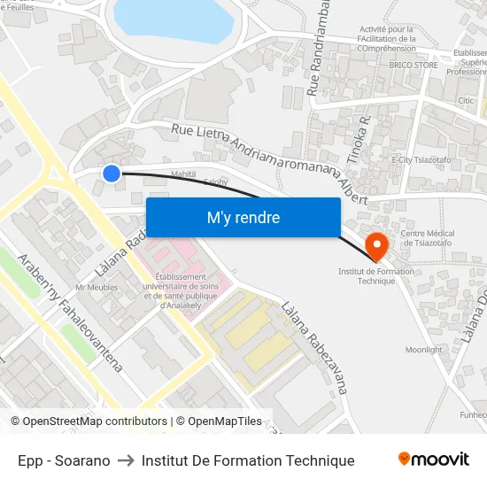 Epp - Soarano to Institut De Formation Technique map