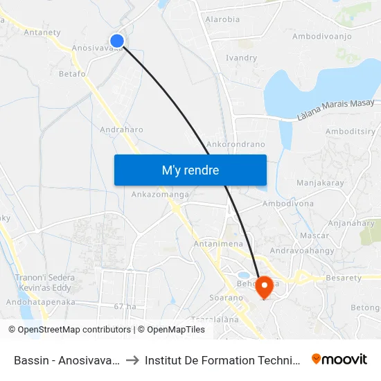 Bassin - Anosivavaka to Institut De Formation Technique map