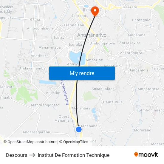 Descours to Institut De Formation Technique map