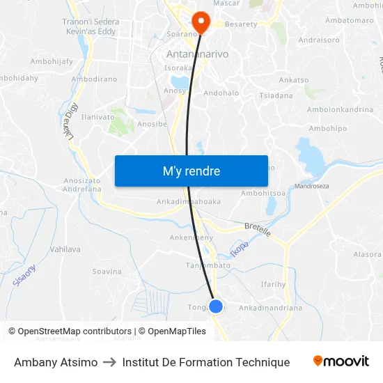 Ambany Atsimo to Institut De Formation Technique map