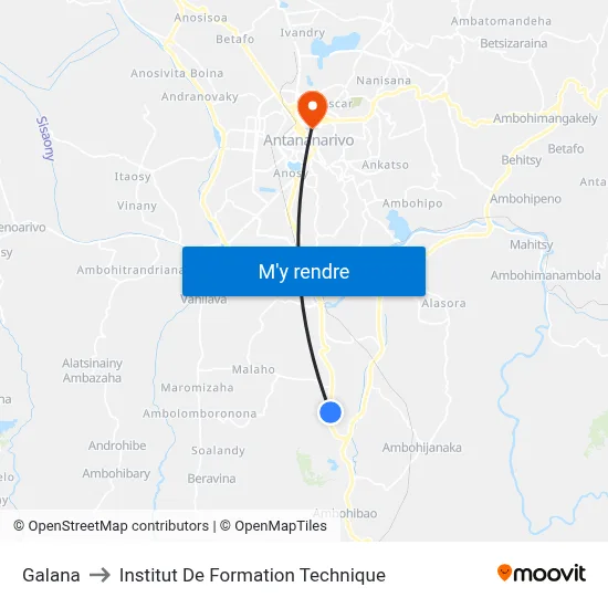 Galana to Institut De Formation Technique map