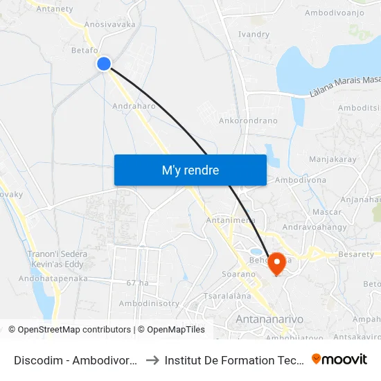 Discodim - Ambodivoronkely to Institut De Formation Technique map