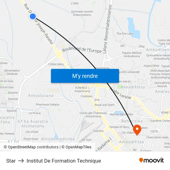Star to Institut De Formation Technique map