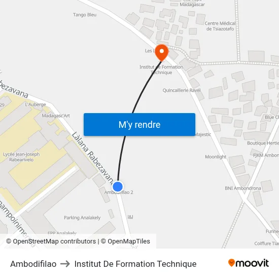 Ambodifilao to Institut De Formation Technique map