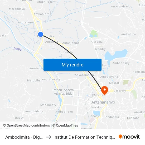 Ambodimita - Digue to Institut De Formation Technique map