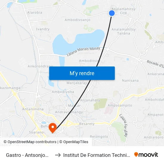 Gastro - Antsonjombe to Institut De Formation Technique map