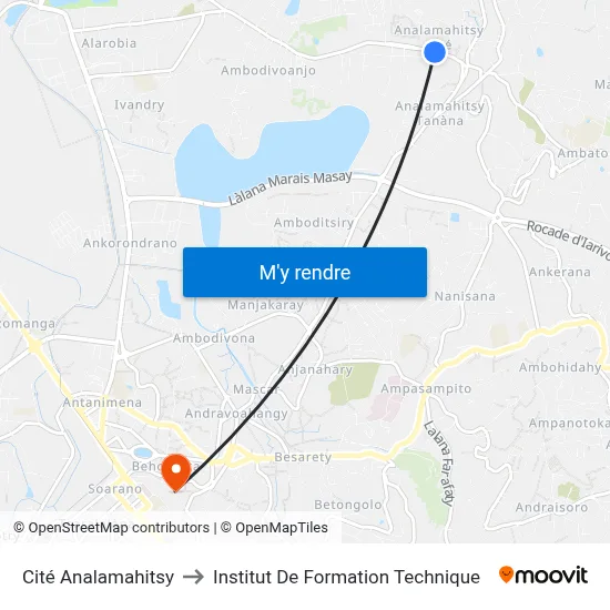 Cité Analamahitsy to Institut De Formation Technique map