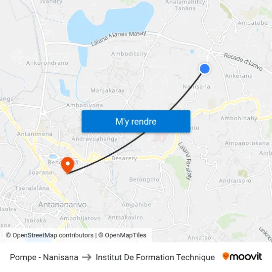 Pompe - Nanisana to Institut De Formation Technique map