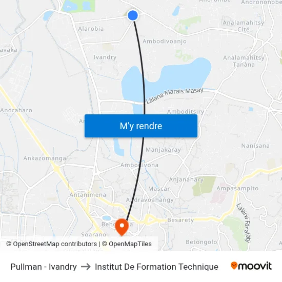 Pullman - Ivandry to Institut De Formation Technique map
