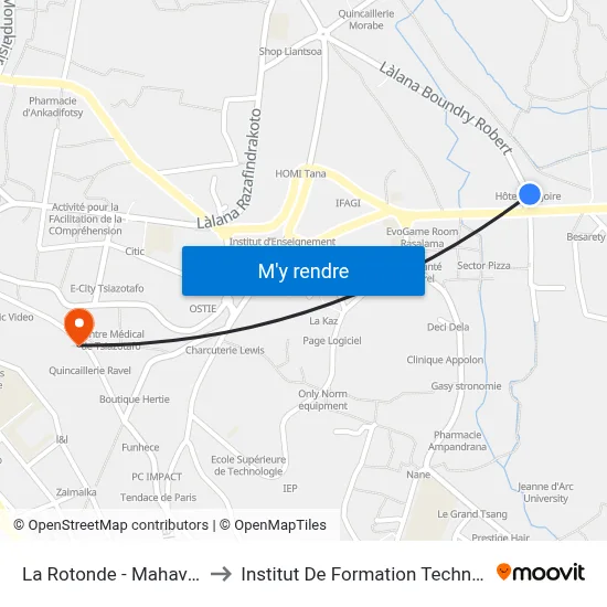 La Rotonde - Mahavoky to Institut De Formation Technique map