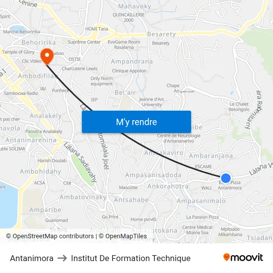 Antanimora to Institut De Formation Technique map