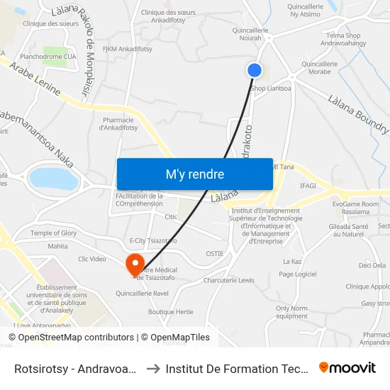 Rotsirotsy - Andravoahangy to Institut De Formation Technique map