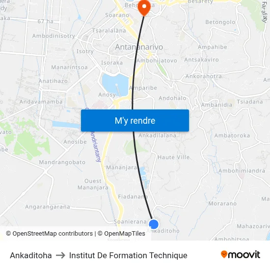 Ankaditoha to Institut De Formation Technique map
