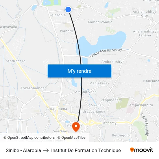 Sinibe - Alarobia to Institut De Formation Technique map