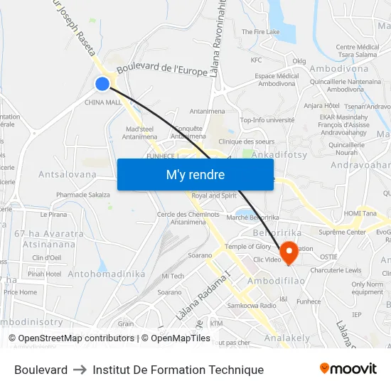 Boulevard to Institut De Formation Technique map
