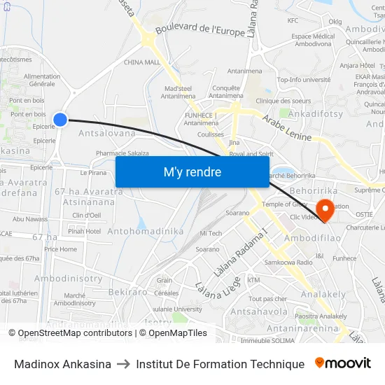 Madinox Ankasina to Institut De Formation Technique map