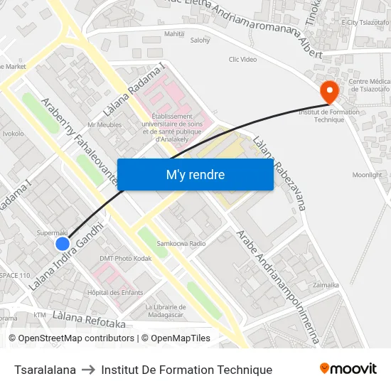 Tsaralalana to Institut De Formation Technique map