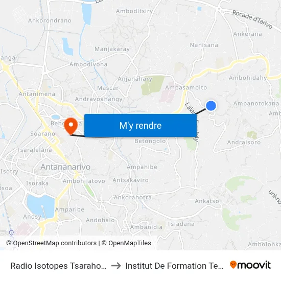 Radio Isotopes Tsarahonenana to Institut De Formation Technique map