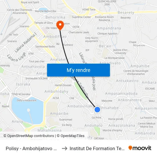Polisy - Ambohijatovo Ambony to Institut De Formation Technique map