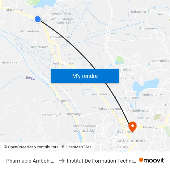 Pharmacie Ambohibao to Institut De Formation Technique map